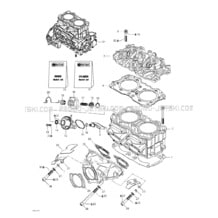 01- Cylinder, Exhaust Manifold pour Seadoo 2002 GTX DI, 5563 5564 5595 5596, 2002