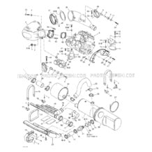 01- Engine Support And Muffler pour Seadoo 2002 GTX DI, 5563 5564 5595 5596, 2002