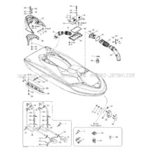 09- Body, Front View pour Sea-Doo 2002 GTX DI, 5563 5564 5595 5596, 2002