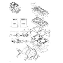 01- Cylinder, Exhaust Manifold pour Seadoo 2002 GTX RFI, 5566 5565, 2002