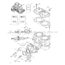 01- Cylinder, Exhaust Manifold pour Sea-Doo 2002 GTX, 5587 5588, 2002