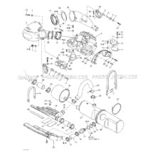 01- Engine Support And Muffler pour Seadoo 2002 RX DI, 5586 5591 5592, 2002