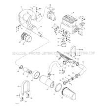 01- Engine Support And Muffler pour Sea-Doo 2003 GTI, 2003