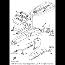 EXHAUST 2 pour Yamaha 1995 WaveRunner WAVE RUNNER III GP - WRA700T - 1995