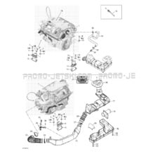 01- Engine Support And Air Intake pour Sea-Doo 2003 GTX 4-TEC, Supercharged, 2003