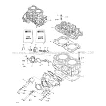 01- Cylinder, Exhaust Manifold pour Seadoo 2003 GTX DI, 6118 6119, 2003