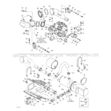 01- Engine Support And Muffler pour Sea-Doo 2003 GTX DI, 6118 6119, 2003