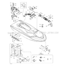 09- Body, Front View pour Sea-Doo 2003 GTX DI, 6118 6119, 2003