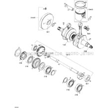 01- Crankshaft, Pistons And Balance Shaft pour Seadoo 2004 GTI RFI, 2004