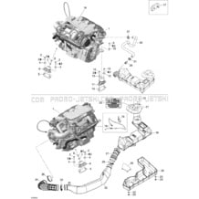 01- Engine Support And Air Intake pour Seadoo 2004 GTX 4-TEC, LTD Supercharged, 2004