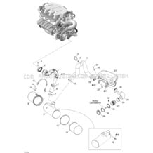 01- Exhaust System pour Seadoo 2004 GTX 4-TEC, LTD Supercharged, 2004