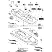 09- Decals pour Seadoo 2004 GTX 4-TEC, LTD Supercharged, 2004