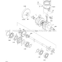 01- Crankshaft, Pistons And Balance Shaft pour Seadoo 2005 GTI LE RFI, 2005