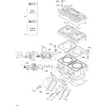 01- Cylinder And Exhaust Manifold pour Seadoo 2005 GTI LE RFI, 2005