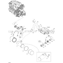 01- Exhaust System pour Sea-Doo 2005 GTX 4-TEC, WAKE, 2005