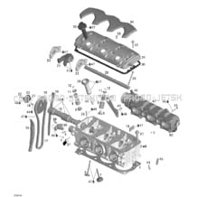 01- Cylinder Head pour Seadoo 2005 GTX 4-TEC, Supercharged, 2005