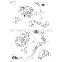 01- Engine And Air Intake Silencer pour Seadoo 2005 GTX 4-TEC, Supercharged, 2005