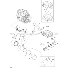 01- Exhaust System pour Seadoo 2005 GTX 4-TEC, Supercharged, 2005