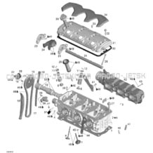 01- Cylinder Head pour Seadoo 2005 GTX 4-TEC, LTD SCIC, 2005