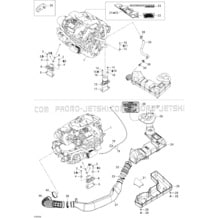 01- Engine And Air Intake Silencer pour Seadoo 2005 GTX 4-TEC, LTD SCIC, 2005