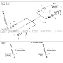 10- Electrical Harness Steering Harness GTI STD pour Seadoo 2006 GTI STD, 2006