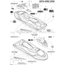 09- Decals STD pour Seadoo 2006 GTX 4-TEC, STD, 2006