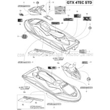 09- Decals STD pour Sea-Doo 2006 GTX 4-TEC, STD, 2006