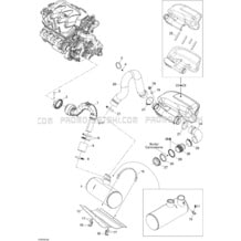 01- Exhaust System pour Sea-Doo 2007 GTI 4-TEC RENTAL, 2007