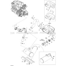 01- Exhaust System pour Seadoo 2007 GTI 4-TEC RENTAL, 2007