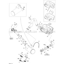 01- Exhaust System pour Seadoo 2008 GTI SE 155, 2008