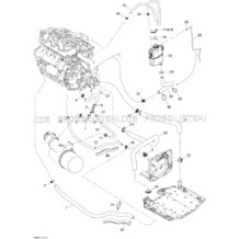 01- Cooling System pour Seadoo 2008 GTI SE 155, 2008