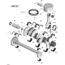 01- Crankshaft And Pistons pour Sea-Doo 2008 GTI SE 130, 2008