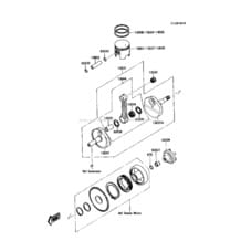 Crankshaft/Piston(s) pour Kawasaki 1988 JS300