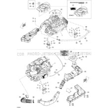 01- Engine And Air Intake Silencer pour Sea-Doo 2008 RXP 215, 2008