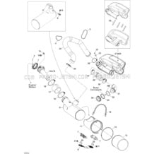 01- Exhaust System pour Sea-Doo 2008 RXP  X 255, 2008