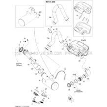 01- Exhaust System pour Seadoo 2009 GTI 130 Rental, 2009