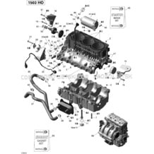 01- Engine Block pour Seadoo 2009 RXT-X 255 and 255 RS, 2009