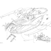 09- Body, Rear View 1 pour Seadoo 2009 RXT iS 255, 2009