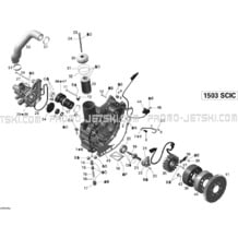 03- PTO Cover And Magneto _V1 pour Seadoo 2009 Wake PRO 215, 2009