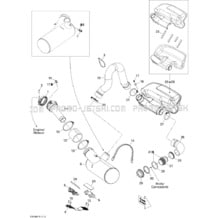 01- Exhaust System pour Seadoo 2010 GTI SE 130, 2010