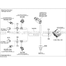 10- Electrical Harness 2, Steering pour Seadoo 2010 GTX iS 215, 2010