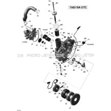 03- PTO Cover And Magneto V1 pour Seadoo 2010 GTX 155, 2010