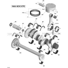 01- Crankshaft, Pistons And Balance Shaft pour Sea-Doo 2010 Wake PRO 215, 2010