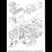 EXHAUST 1 pour Yamaha 1996 WaveRunner SUPER JET - SJ700AU - 1996