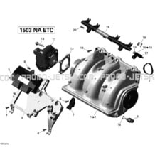02- Air Intake Manifold And Throttle Body 1_GTX S155 pour Seadoo 2012 GTX S 155, 2012