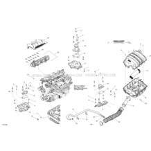 01- Engine And Air Intake Silencer pour Seadoo 2013 GTX 155, 2013