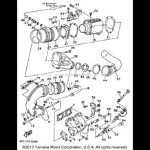 EXHAUST 1 pour Yamaha 1996 WaveRunner WAVE BLASTER II - WB760U - 1996