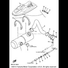 EXHAUST 2 pour Yamaha 1996 WaveRunner WAVE BLASTER II 760 (WB760U) 1996