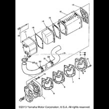 EXHAUST 1 pour Yamaha 1990 WaveRunner WAVE JAMMER - WJ500D - 1990