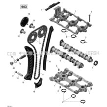 01- Valve Train _73R1411a pour Sea-Doo 2014 SPARK ACE 900 HO (2up And 3up), 2014
